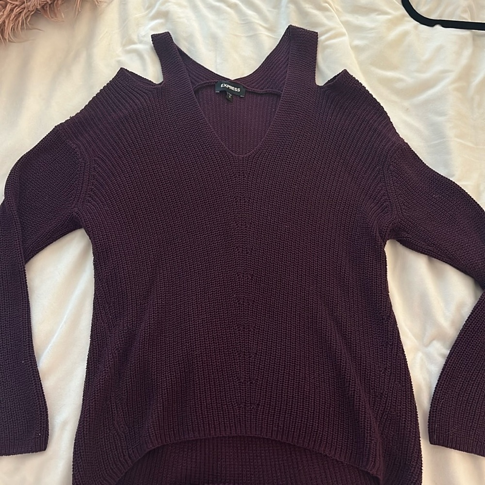 Express cut out purple sweater
